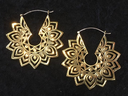 Brass Earrings with Sterling Silver Hooks